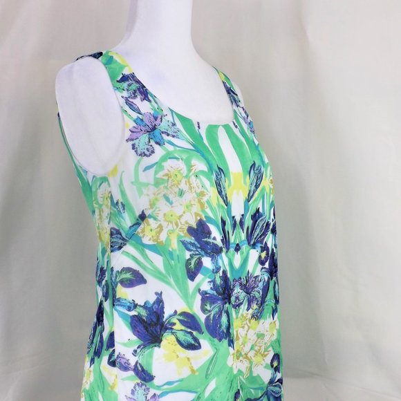 Betsey Johnson Exotic Design Print Sheer w Lining Semi-Fit Sleeveless Tank Top 4 - Picture 9 of 16